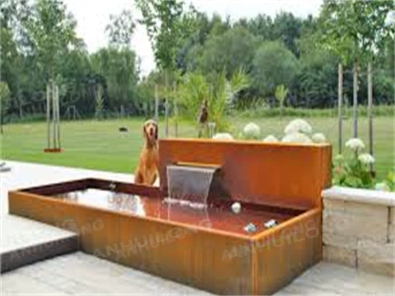 <h3>Corten Steel Curved Water Bowl - The Pot Co</h3>
